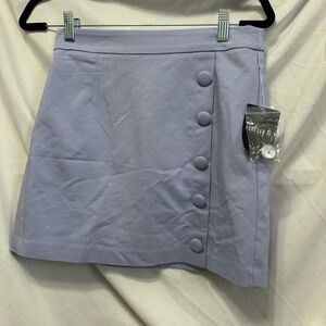 Forever 21 Periwinkle Blue Faux Wrap Button Mini Skirt Small NWT 00394225042